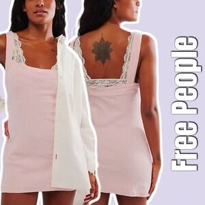 Free People Intimately Endgame Pointelle Nightie Pink Coquette Size‎ Medium